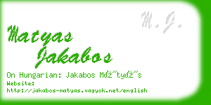 matyas jakabos business card